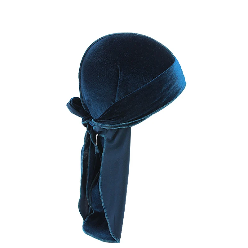 2019 Материал Durag Для мужчин бархат Durags Бандана тюрбан ДУ rag головной убор для