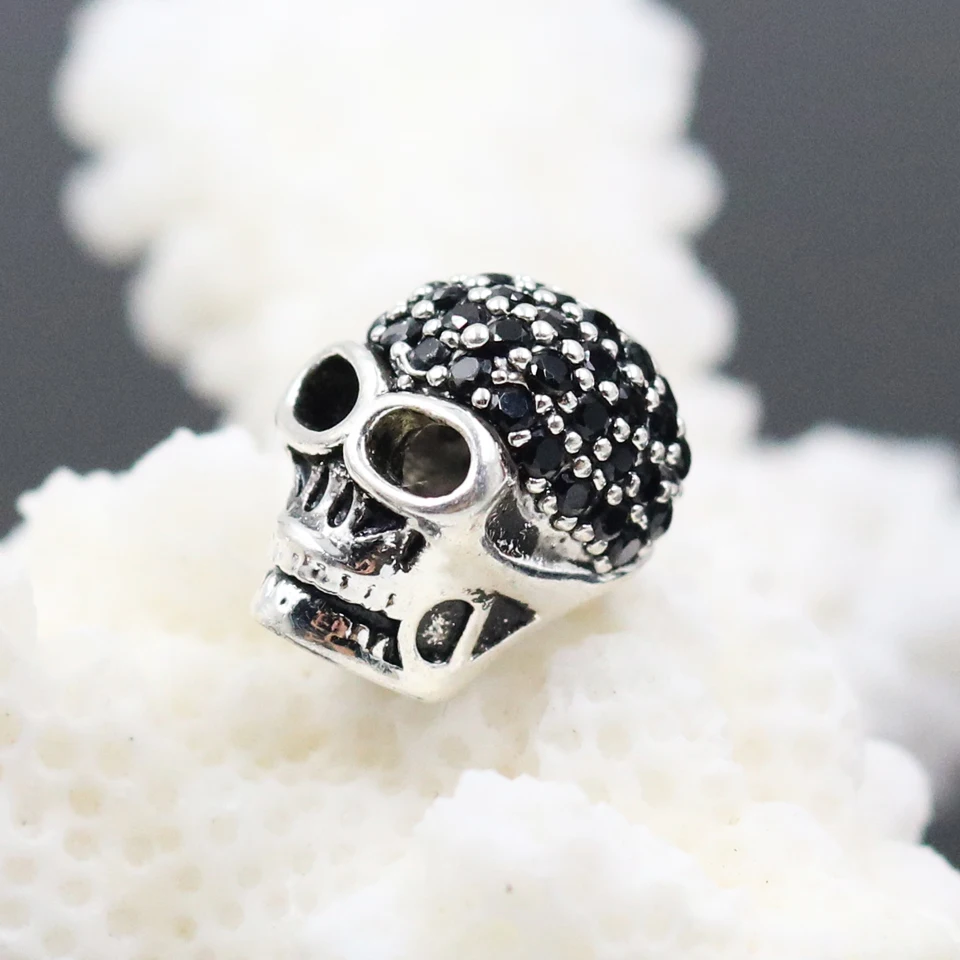 Серебряная бусина с черепом аксессуары для ювелирных изделий своими руками