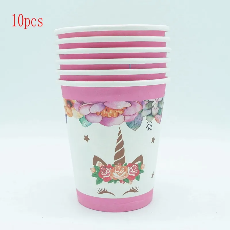 Cup 10pcs Торт для детского праздника украшения Единорог вечерние украшения для кексов обертки торт стенд День Рождения украшения партии дети партии поставки - Цвет: Cup 10pcs