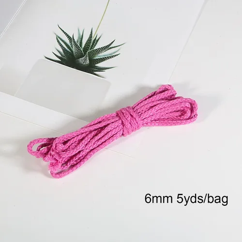 Dark Pink 5 ярдов хлопковое плетение из веревок декоративный витой шнур веревка для украшения ручной работы шнурок для рукоделия моток веревки - Цвет: Dark Pink