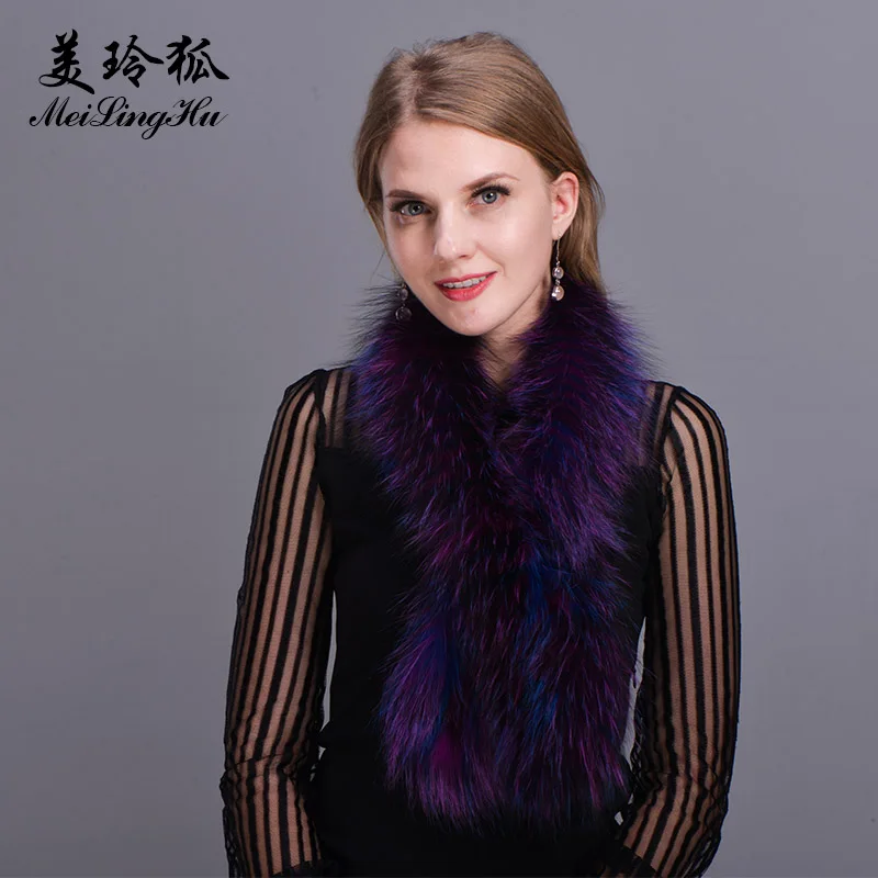 

2017 New Women Real Fox Fur Scarves Collar Multicolor Shawl Collar Fur Female Fashion Autumn and Winter Warm Shawl Scarves