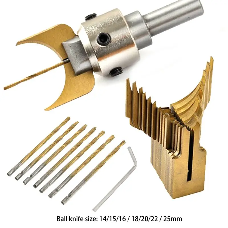 Carbide    Ball Bits Blade Woodworking Milling Cutter Molding Tool Buddha Beads Router Bit Drills Set