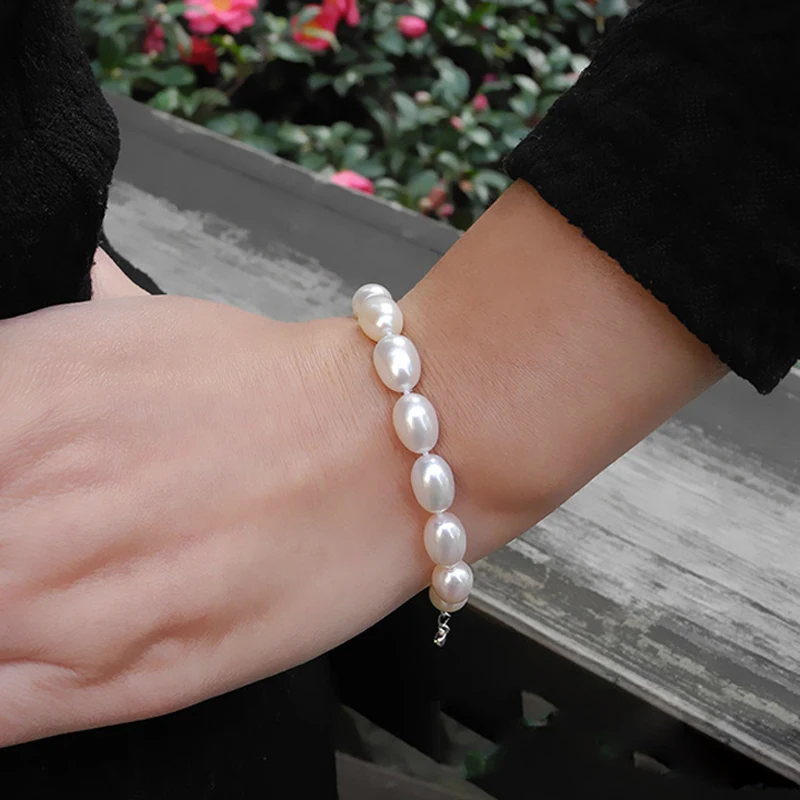 Даими свободного покроя браслет пресной воды жемчуг 7 8 мм натуральный белый