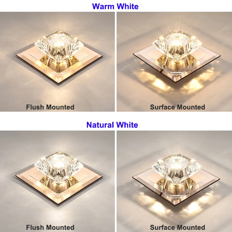 5 Вт светодиодный потолочный светильник K9 хрустальная лампа коричневого стекла