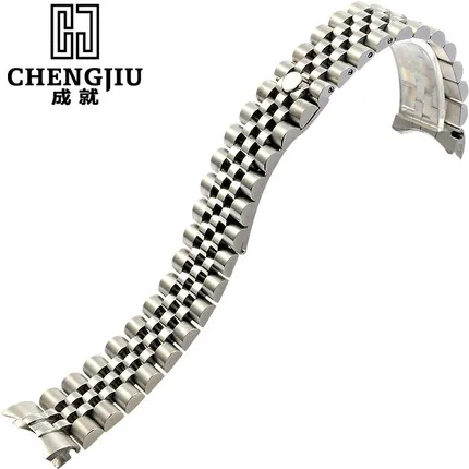 Мужская Изогнутые интерфейс сталь ремешок для Rolex Datejust серебряные часы группа