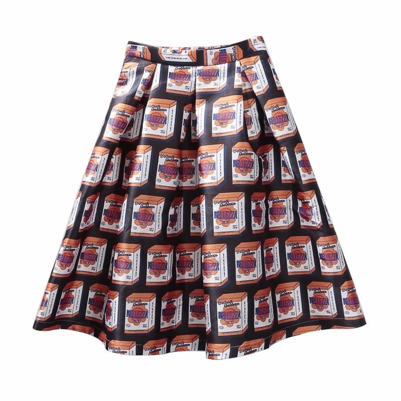 TWOTWINSTYLE мини юбка с принтом для женщин высокой талией на молнии рюшами