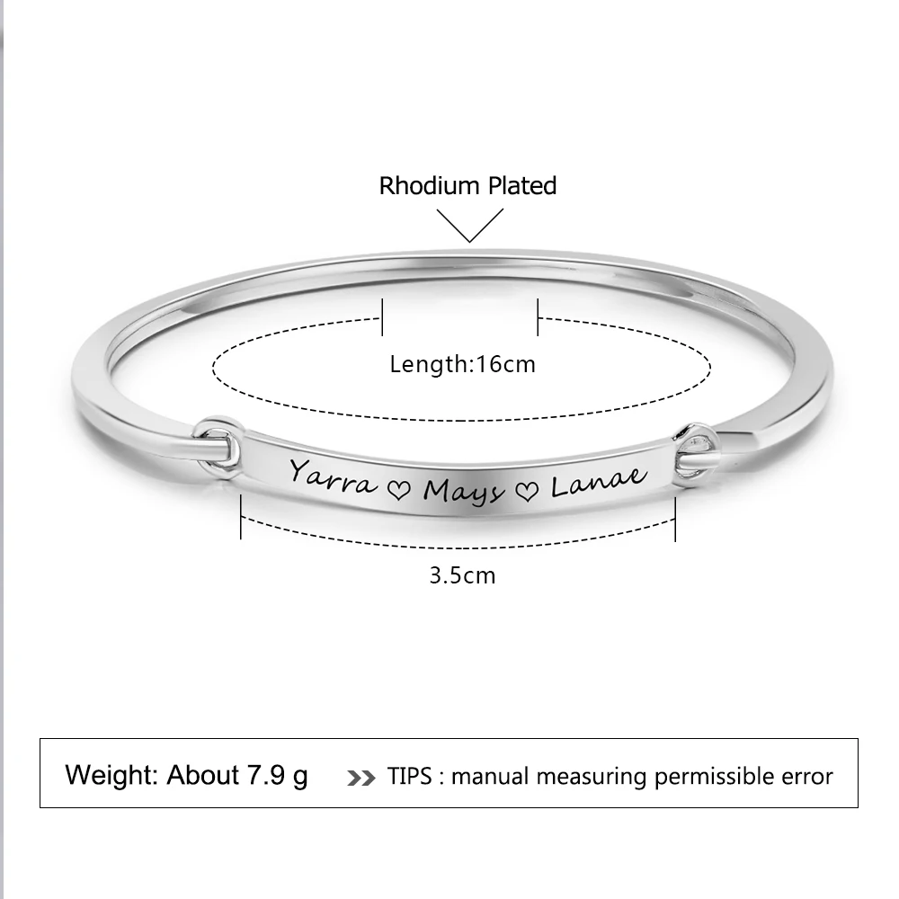 Именной браслет очаровательный для женщин на заказ с гравировкой именные