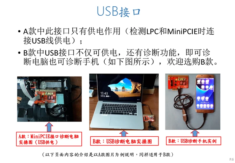 Шесть диагностических карт Тестовая карта Pci-e основная плата обнаружения неисправностей