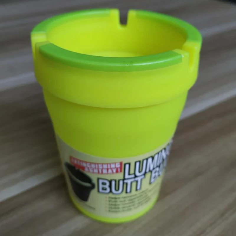 Yellow Luminous 11*8 см 6 цветов акриловая Пепельница Ведро автомобильная пепельница светящееся ведро стык модное пластиковое круглое пепельница для сигарет - Цвет: Yellow Luminous