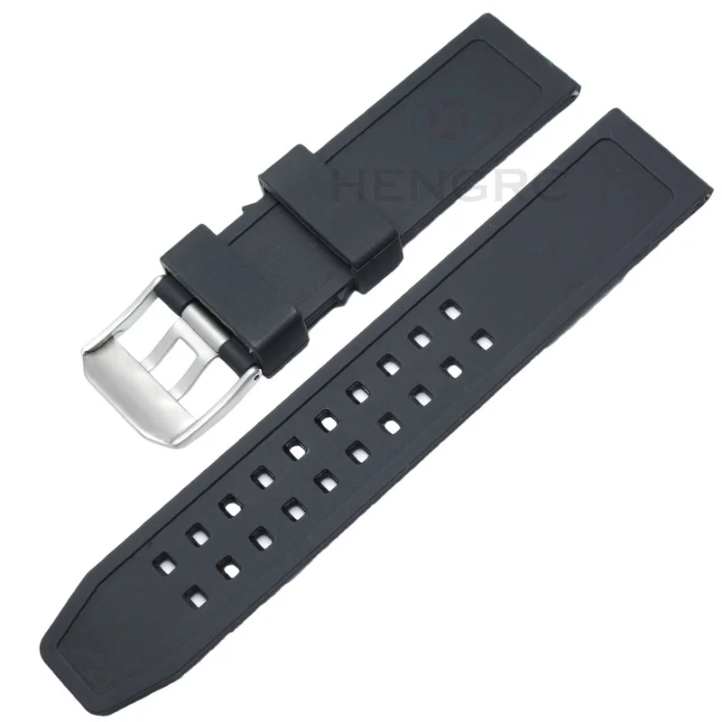 Men Rubber Watch Band Black 23mm Sport Waterproof Silicone Strap Stainless Steel Metal Buckle For Luminox Accessories