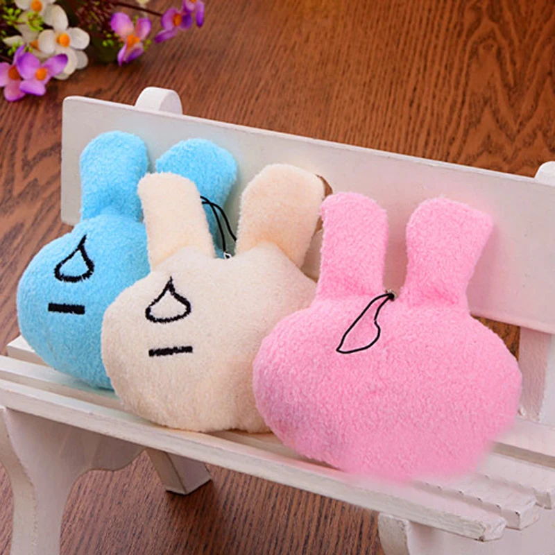 

1PIECES Soft Mini plush toys Rabbit Head Keychains Pendants Lovely Plush Doll Kids Baby Gifts Toy for girls