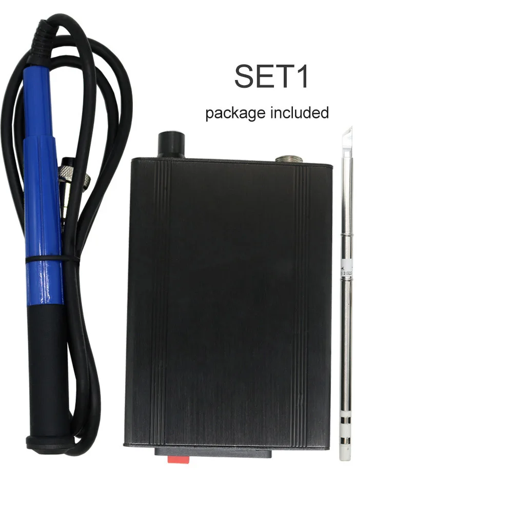 Set 1 STM32 T12 паяльная станция электронный паяльник OLED 1,3 цифровая станция паяльник наконечник сварочный инструмент без разъема питания - Цвет: Set 1