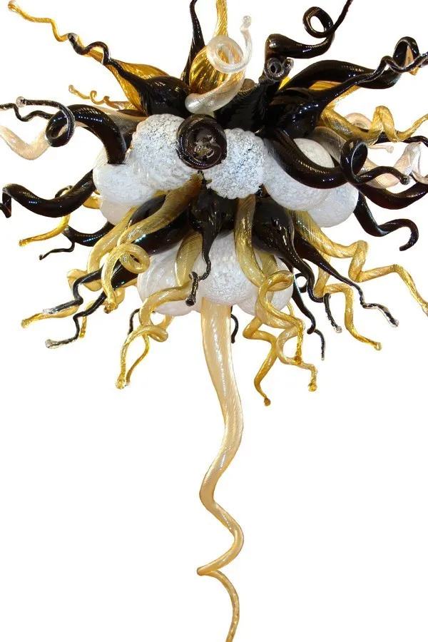 Недорогой светодиодный светильник ручной работы из выдувного стекла желтого