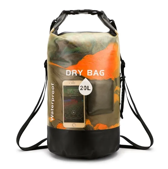 20L Orange Пляжный рюкзак водонепроницаемый ПВХ сухой мешок для плавания женская сумка-ведро переносная летняя сумка для путешествий Bolsa Deporte XA174D - Цвет: 20L Orange