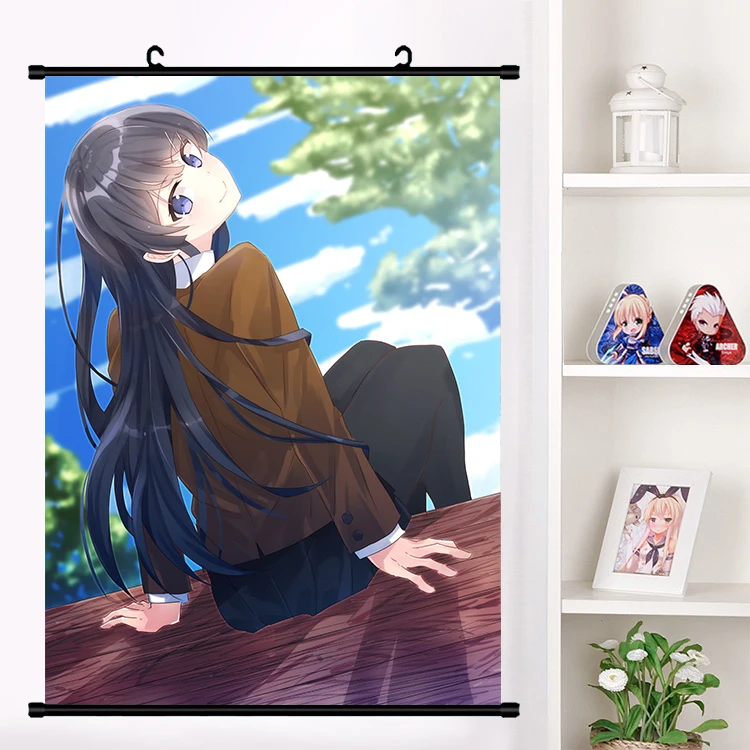 Японский аниме серия Seishun Buta Yarou Sakurajima Mai Косплей настенный свиток плакат постер
