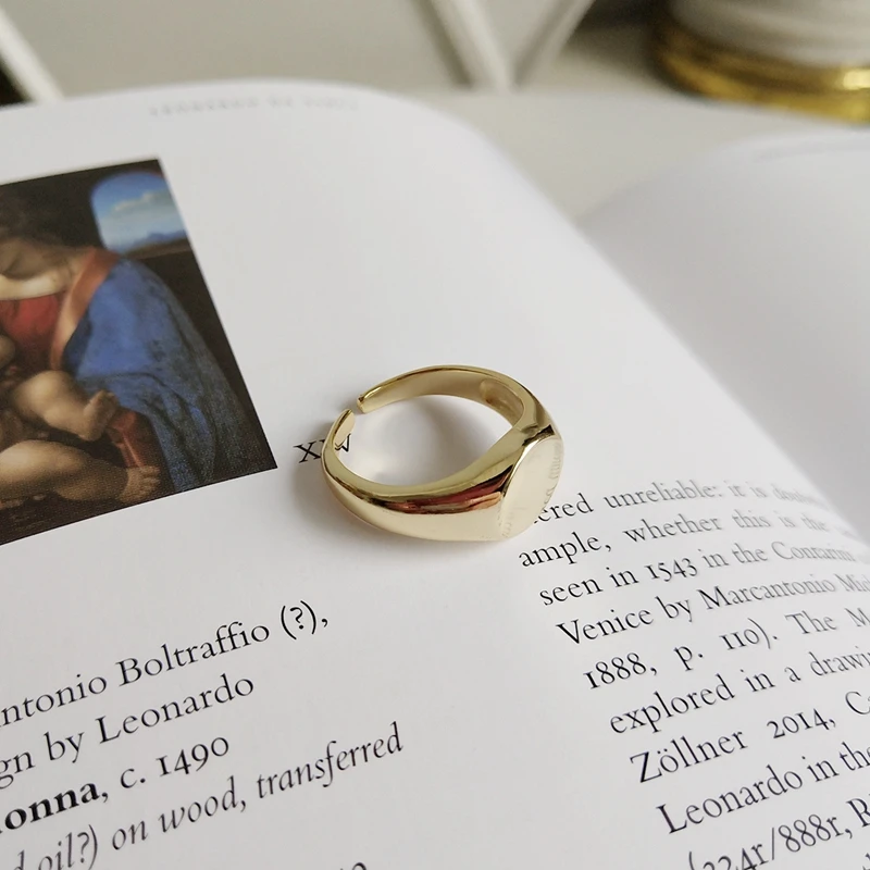 LouLeur, серебро 925 пробы, новые круглые глянцевые Открытые Кольца, золото, простой дикий дизайн, элегантные шикарные кольца для женщин, хорошее ювелирное изделие, подарок
