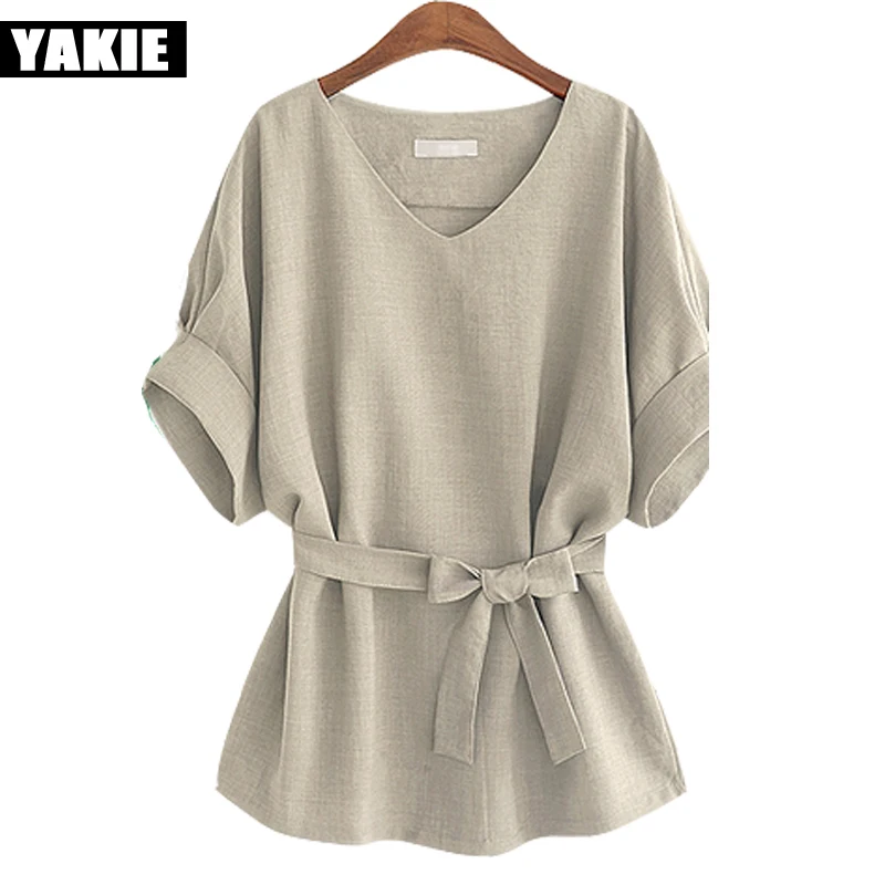 Летние топы и блузки размера плюс 5Xl женская блузка рубашка повседневная