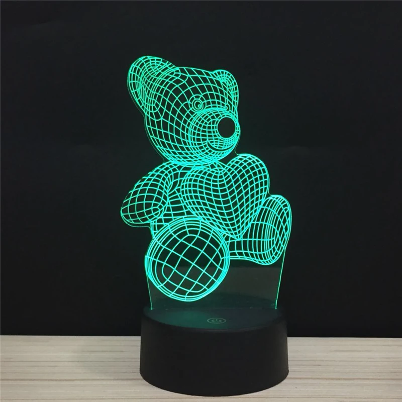День Святого Валентина Красочный 3D свет Любовь Сердце сенсорный LED 7 видов цветов