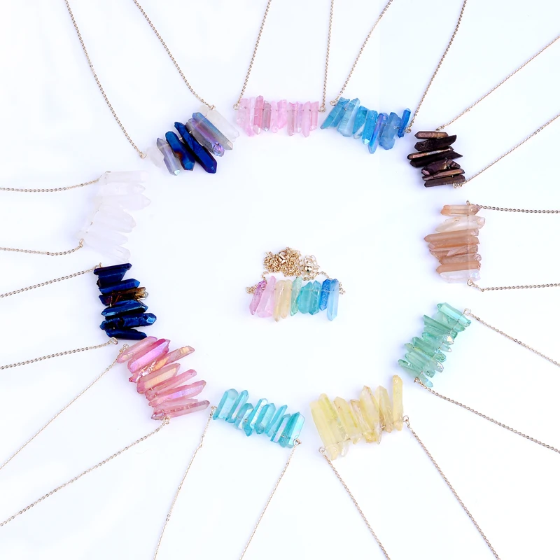 Ожерелье чокер Druzy Ice Quartz ожерелье из натурального камня разных цветов NKS010|fashion