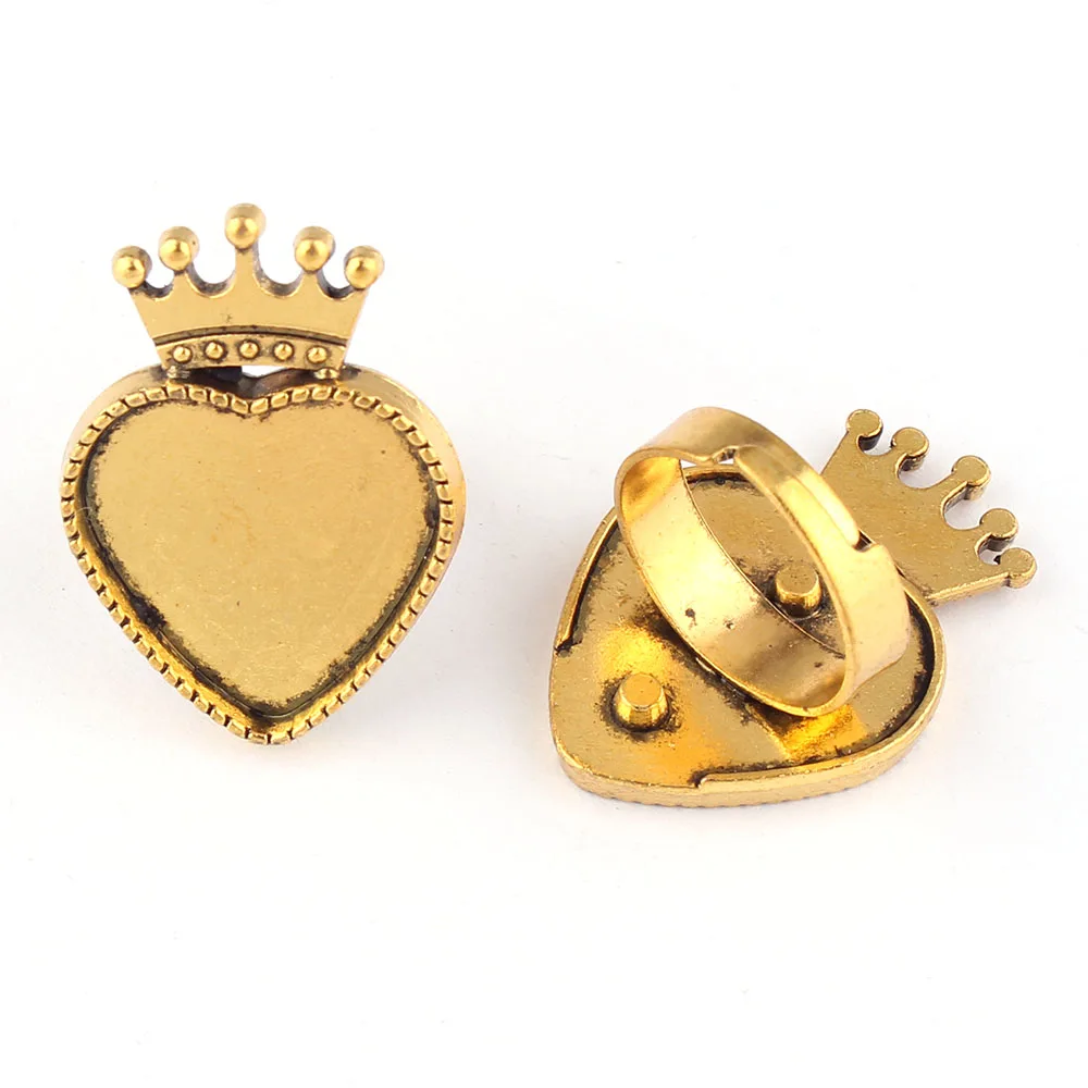 4 вида стилей античное позолоченное регулируемое Латунное овальное кольцо