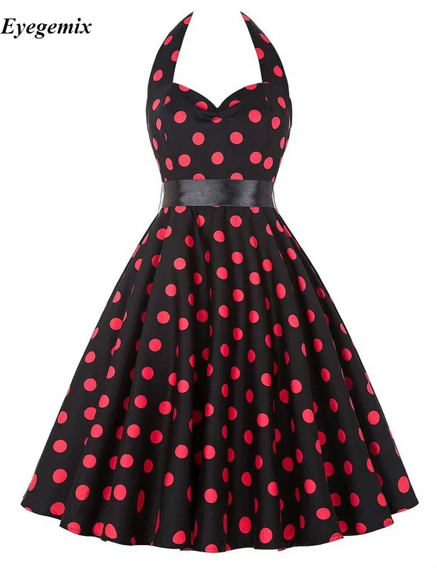 Женское винтажное платье в горошек ретро летнее стильное 2019|rockabilly dress|dress 50sdress 50s