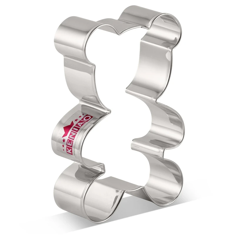 

KENIAO Bear Cookie Cutter For Baby Shower - 6.8 x 9.8 CM - Biscuit/Fondant/Pastry Cutter - Stainless Steel