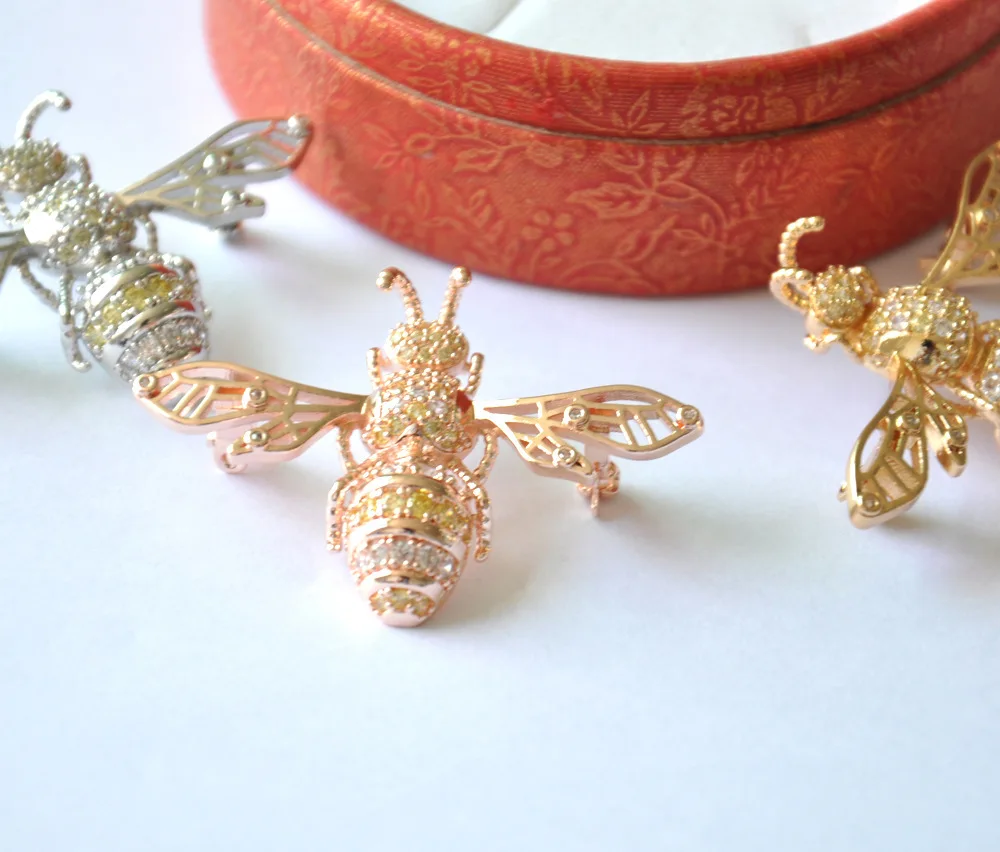 Taobao day cat bee copper zircon pin 1503 sell like hot cakes | Украшения и аксессуары