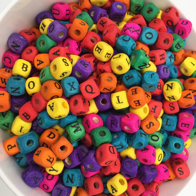 Английские буквы алфавита 200 шт 8 мм деревянные бусины для рукоделия игрушки