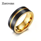 Новинка 2022, золотистое кольцо с черной линией 8 мм из карбида вольфрама, мужское ювелирное изделие zorcins