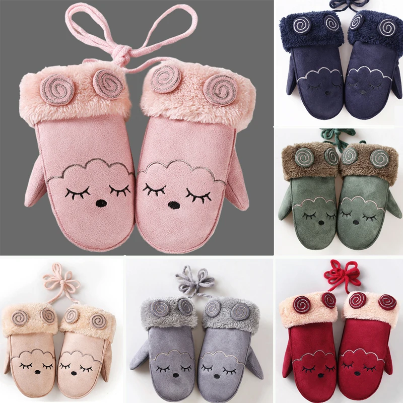 

Winter Warm Gloves Thicken Mitten Children Girls Boys Twist Gloves Warm Full Finger Gloves Character Children's Clothes