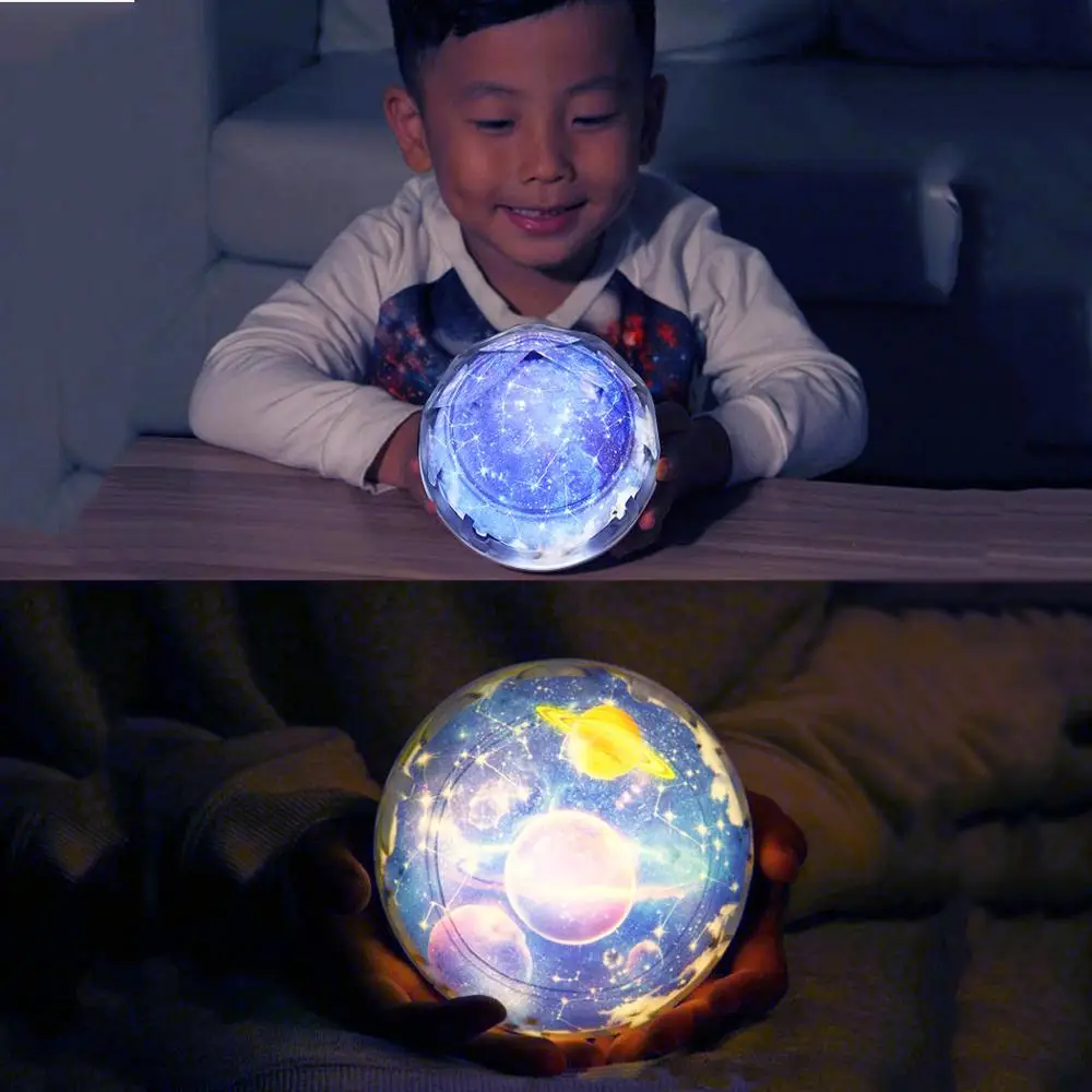 

Романтический мигающий Небесный Ночной светильник, креативная Звездная светодиодная вращающаяся звезда, настольная лампа, подарок для дет...