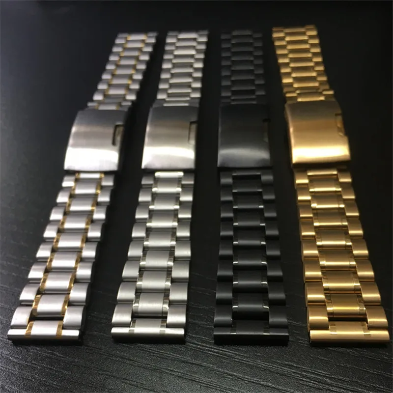 Stainless Steel Wristwatch Band For Men Women Watches Bands Straps 14mm 16mm 18mm 19mm 20mm 21mm 22mm 24mm 26mm Universal strap