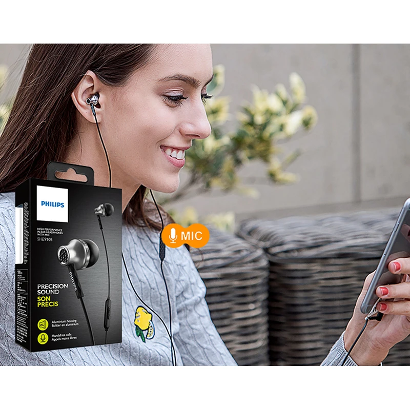 Philips SHE9105 Hybird наушники 3 силикона неодимовые технологии совместимы с iOS/ Andriod
