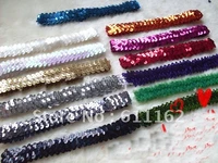 - mix color 200pcs 1 sequin headbands baby headbands for girl stretch sequin headband Green