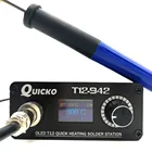 Цифровая паяльная станция QUICKO MINI T12 STC OLED 942, электронный паяльник с ручкой 9501, адаптер питания 24V3A, сварочные инструменты
