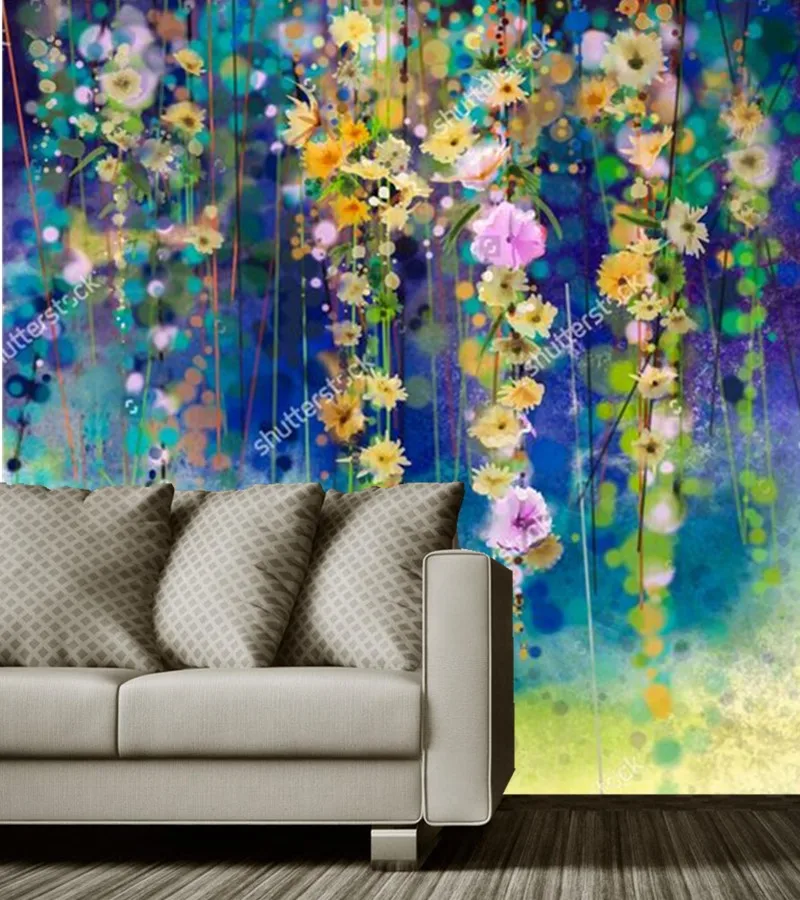 

Custom vintage floral wallpaper,Abstract flower art watercolor wallpaper papel de parede,living room TV sofa wall bedroom mural