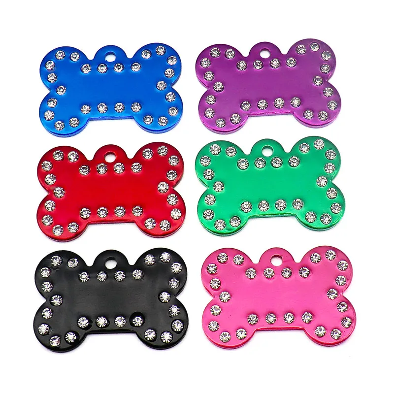 

Wholesale 100PCS Bone Shape Pet Cat And Dog ID Rag Personalized Customized Nameplate Anti-Loss Identity