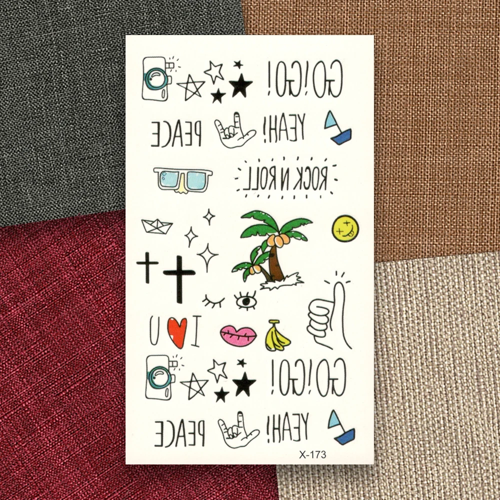 Значки узор логотип переводятся с помощью воды поддельные татуировки палец