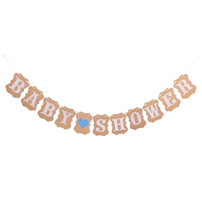 Baby Shower Garland Kraft Paper Its A Boy Girl Flags Banner Bunting Party Pennant Baptism Decoration | Дом и сад