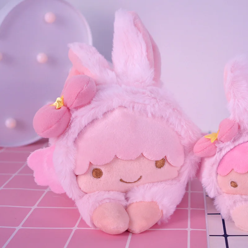 Cute pink blue cinnamon dog merlot * di turned into a small rabbit prone posture figure pudding-dog lazy egg hang decoration | Игрушки и
