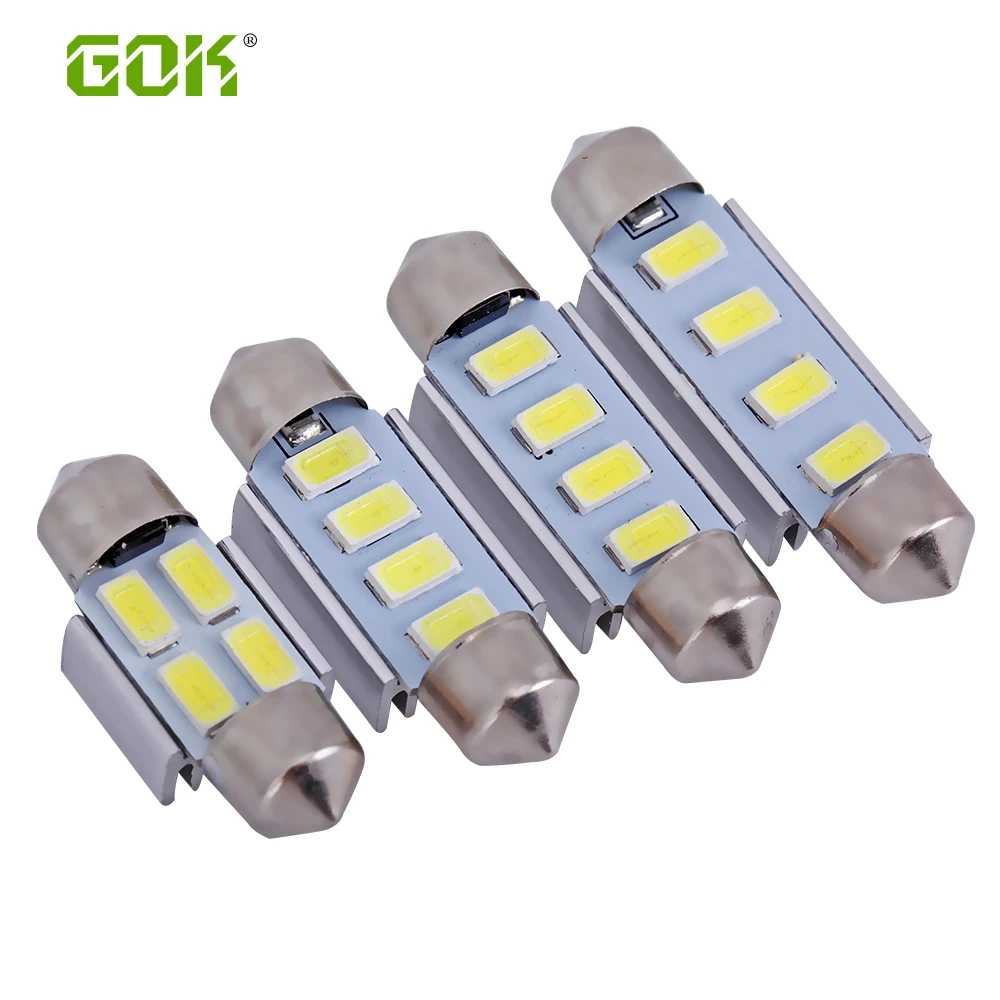 100 шт./лот купольная Светодиодная лампа 31 мм 36 39 42 festoon 4SMD 5730 5630 гирлянда Лампочки