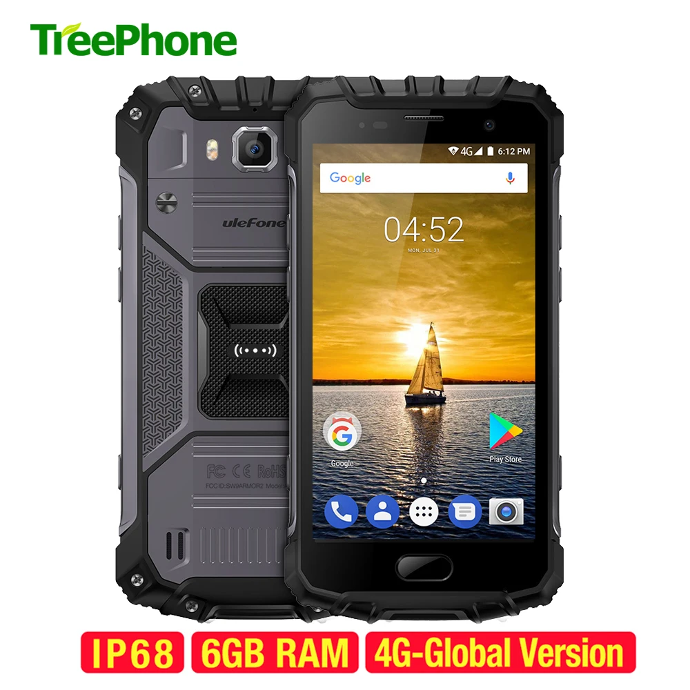 Ulefone Броня 2 отпечатков пальцев IP68 Водонепроницаемый смартфон Octa Core 6 ГБ + 64