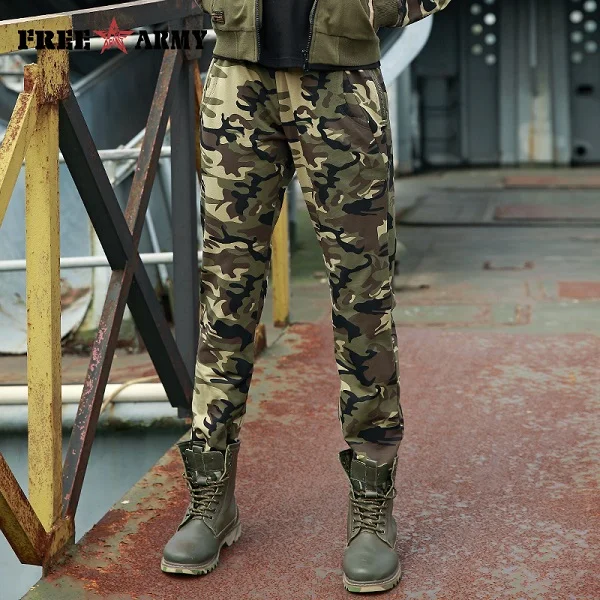 camouflage Армейские брендовые камуфляжные штаны, уличная одежда для женщин, модные штаны-шаровары, однотонные штаны для танцев, брюки с эластичным поясом, спортивные штаны - Цвет: camouflage