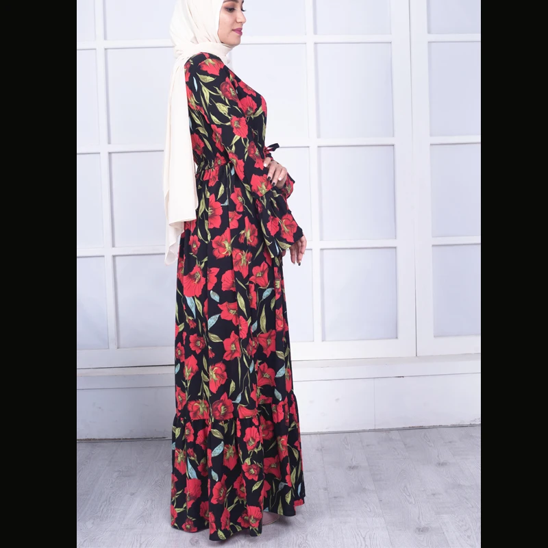 Размера плюс Vestidos абайя Дубай Кафтан креп длинный бинт Хиджаб Арабский мусульманское платье для женщин Elbise турецкая исламская одежда