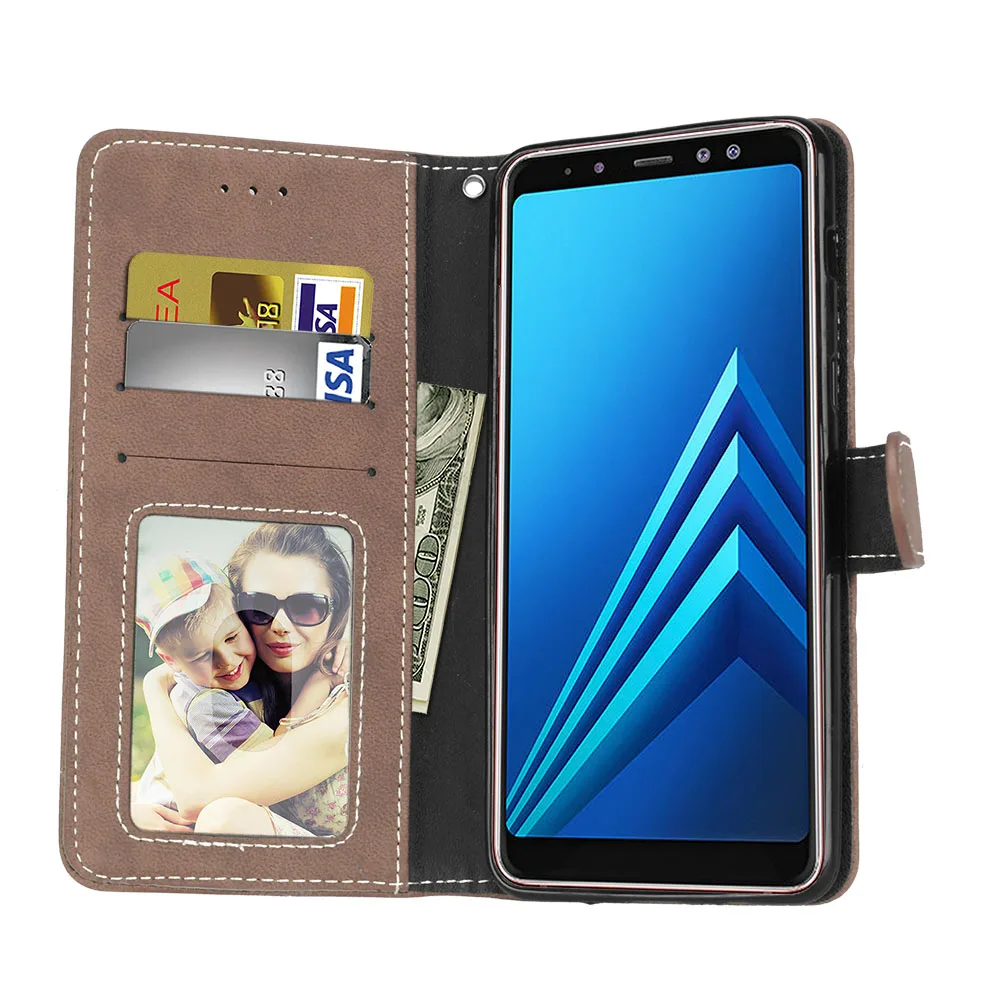 Матовый чехол в стиле ретро для Samsung Galaxy A8 Plus 2018 A730F книжка с подставкой