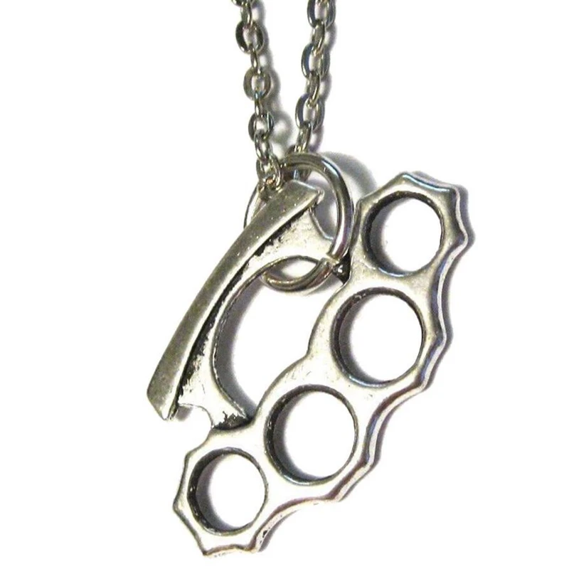 Подвеска в виде костяшек из латуни с серебряным покрытием ожерелье подвеской