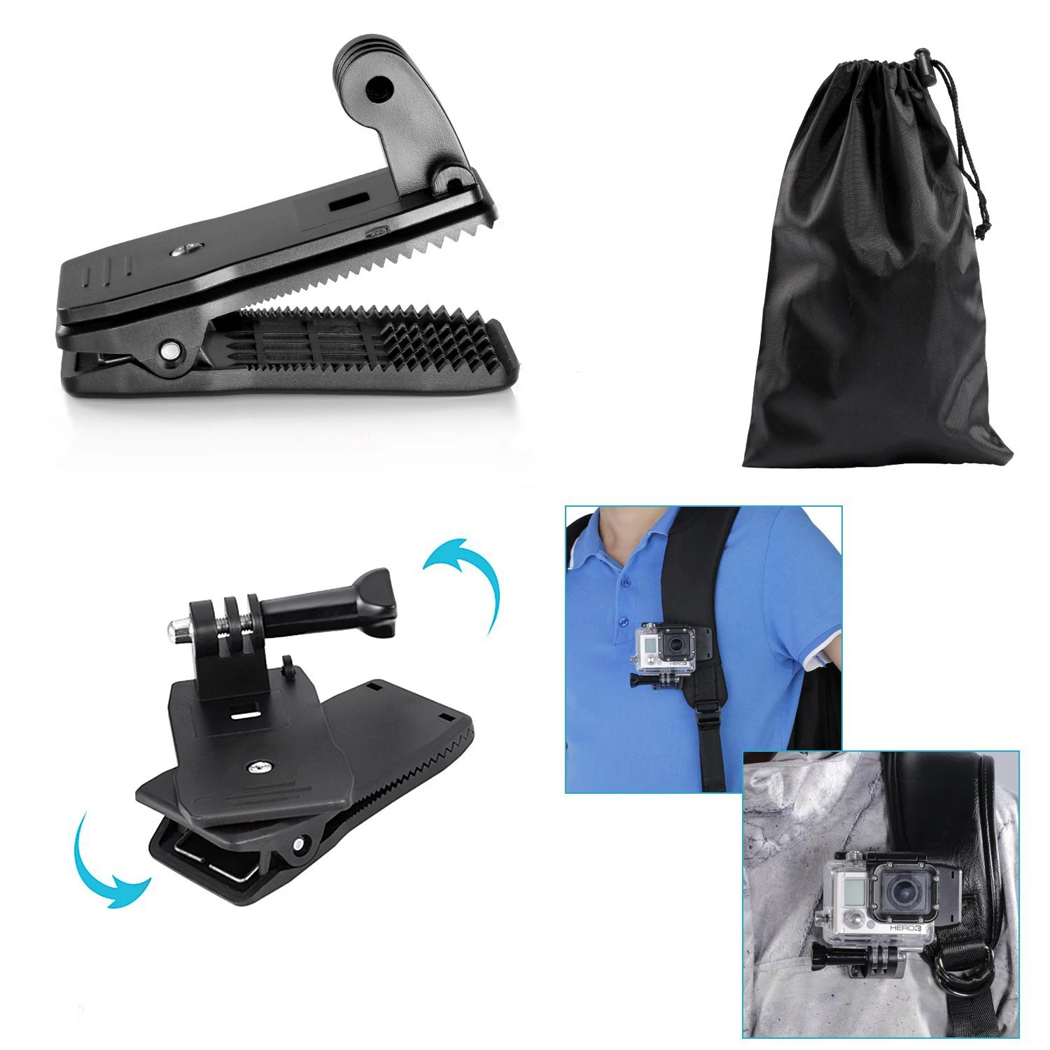AAAE Top 16-In-1 Sport Accessory Kit for GoPro Hero4 Session Hero1 2 3 3+ 4 SJ4000 5000 6000 7000 in Swimming Outdoor Sports | Электроника