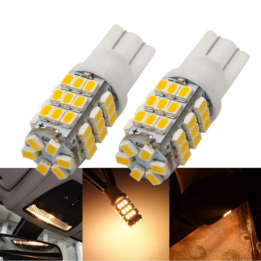 YCCPAUTO 6 шт. T10 Светодиодные лампы с теплым белым светом 921 194 w5w 1206 42 SMD автомобильные