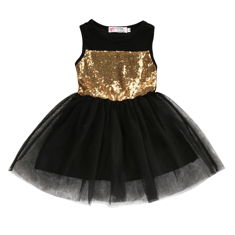 Child Kid Girls Sequinned Dress toddler baby girl sleeveless o neck Bridesmaid Pageant Formal dress | Детская одежда и обувь