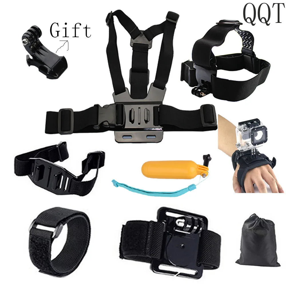 Аксессуары QQT для GoPro Семейный комплект 8 в 1 набор аксессуаров экшн камеры Go Pro Hero 5